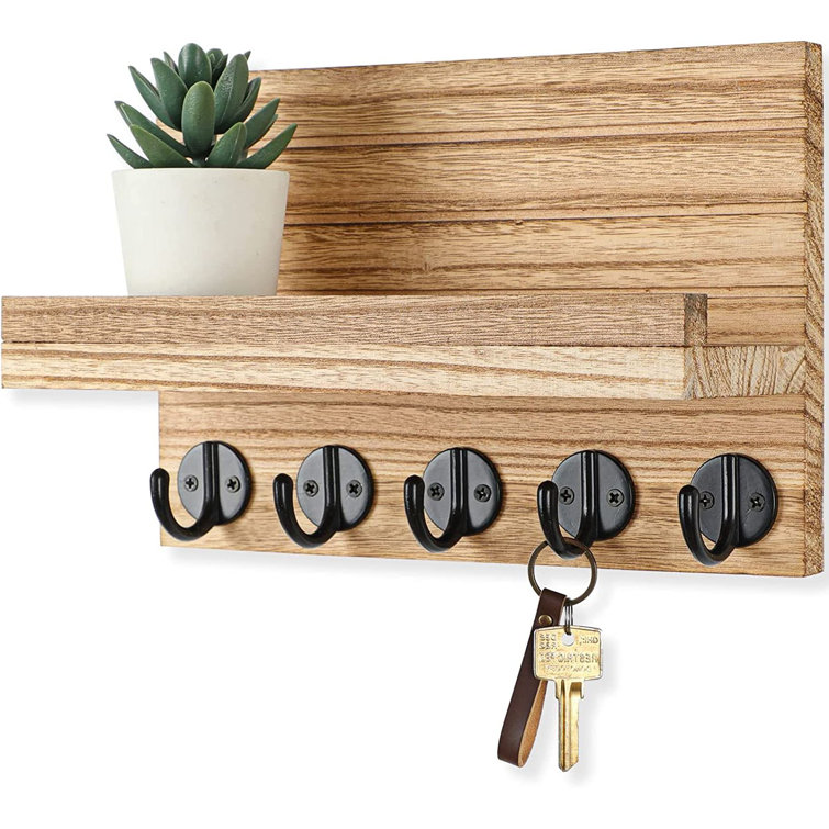 Co t Solid Wood Wall Organizer with Key Hooks Wayfair